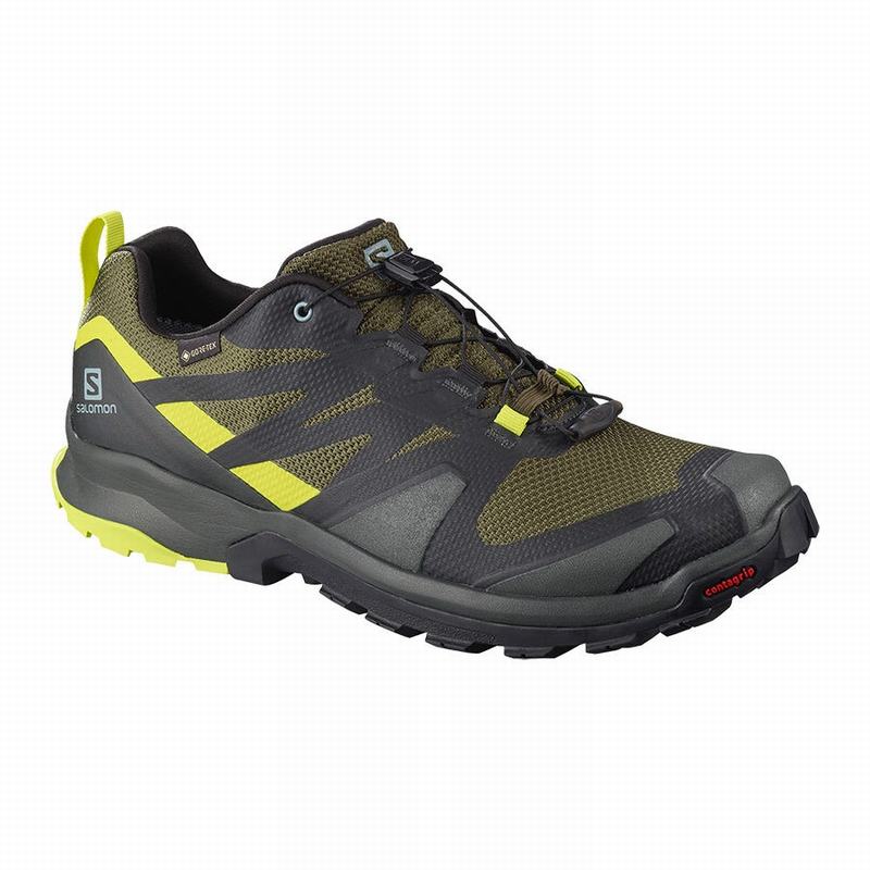 SALOMON XA ROGG GTX Philippines - Men's Hiking Shoes - Olive/Light Yellow | 214095-HAX